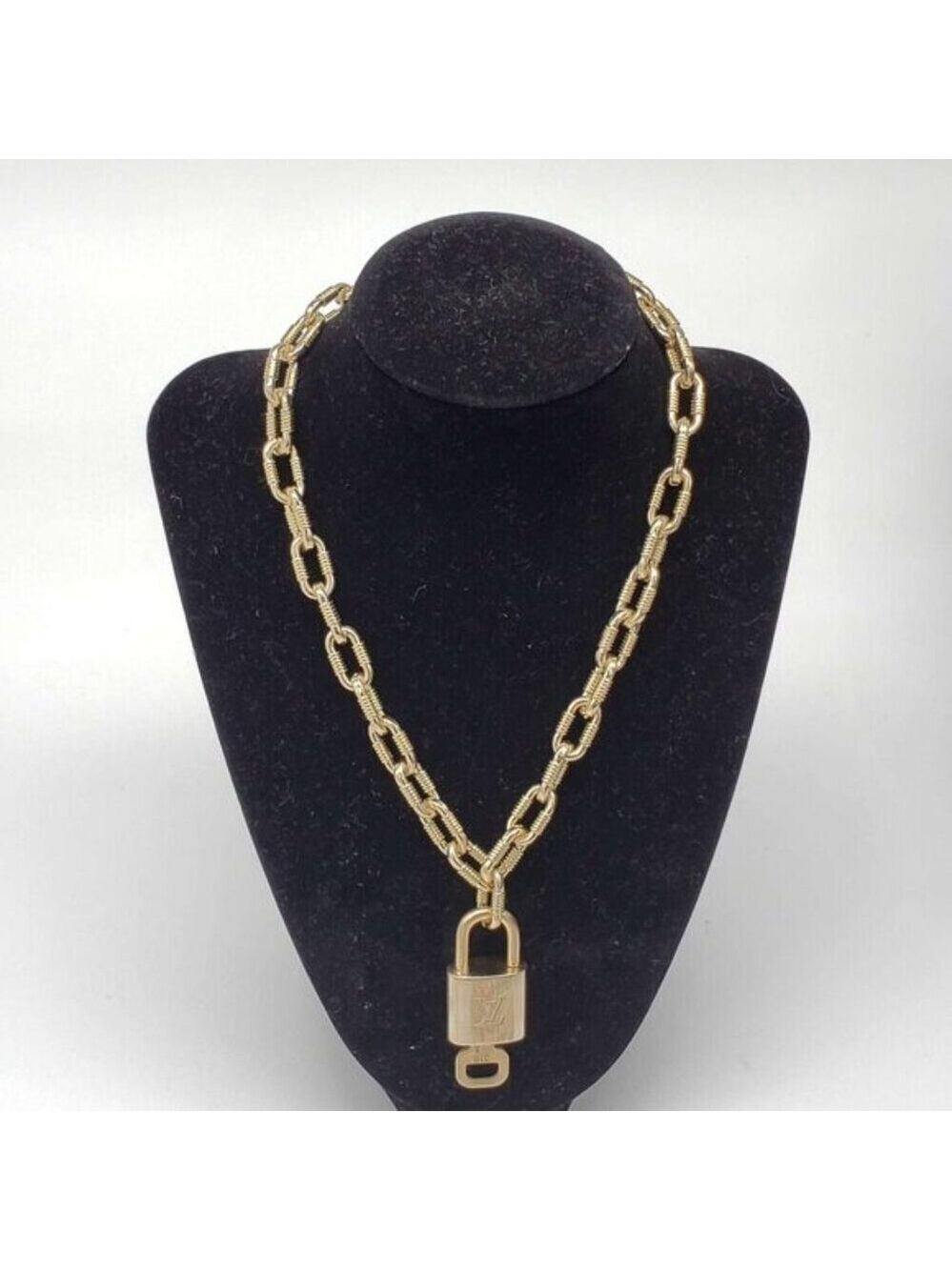 Authentic Louis Vuitton Lock & Key with Unbranded Gold Plated Chain Necklace